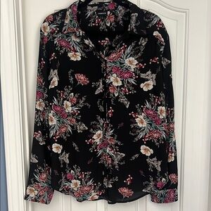 Torrid Black Floral Blouse size 1